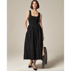 J. Crew Petite Drop-Waist Mixy Dress Womens MP Black Whimsigoth Fairy Grunge NWT